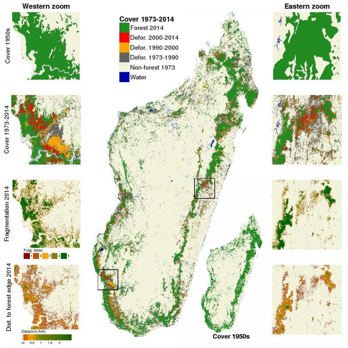 kart over avskoging Madagaskar