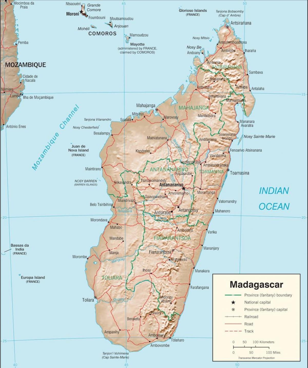 Madagaskar landet kart