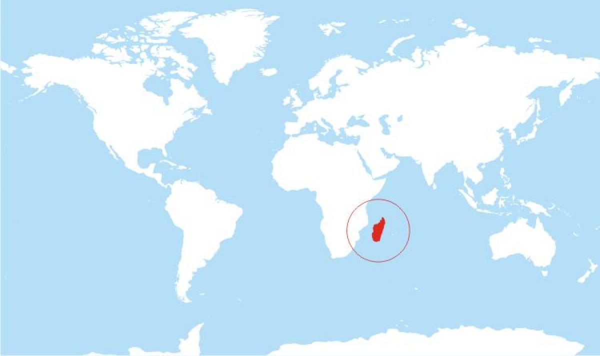 kart over Madagaskar plassering på verden
