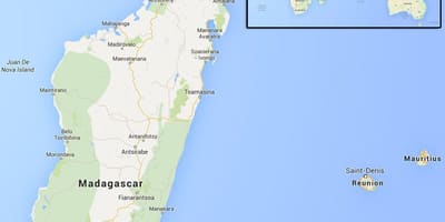 Kart over øyene i nærheten Madagaskar