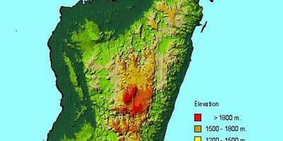 Kart over Madagaskar geografi