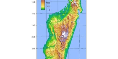 Kart over Madagaskar høyde