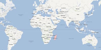 Verdenskart som viser Madagaskar