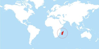 Kart over Madagaskar plassering på verden