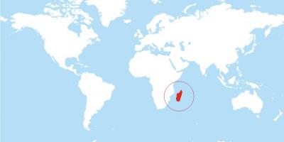 Kart over Madagaskar plassering på verden